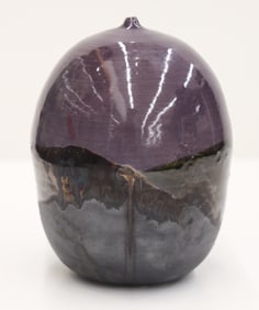 Toshiko Takaezu Purple Closed Form with Rattle