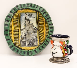 2pc Erik Gronborg Liberty Tray and Mug Ceramic