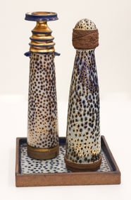 Robert Sperry Cobalt and Luster Trio Stoneware