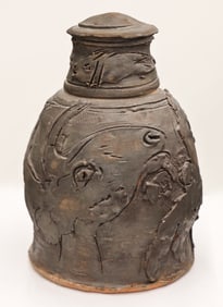 Ron Meyers Large Animal Jar Earthenware