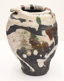 Paul Soldner Altered Form Raku Vessel