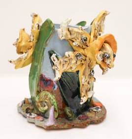 Maija Peeples-Bright Flower Vessel Ceramic