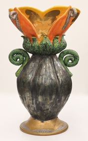 Carol Gouthro ''Yellow Orange Flora Top Vessel''