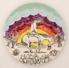 George Rodriguez Charger with Self Portrait