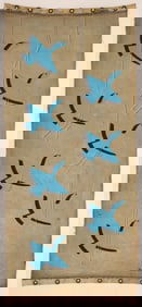 Charles Krafft ''Bluebirds'' Oil on Canvas Mail Bag