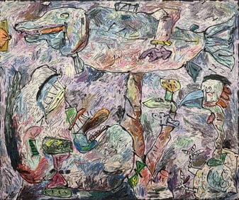 Alden Mason ''Big Salmon'' 1986 Acrylic