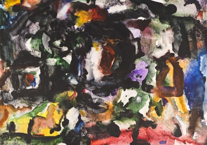 Alden Mason ''Dark Escape'' 2003 Watercolor