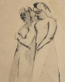 Mark Tobey ''Two Women'' (Market Sketch) Ink