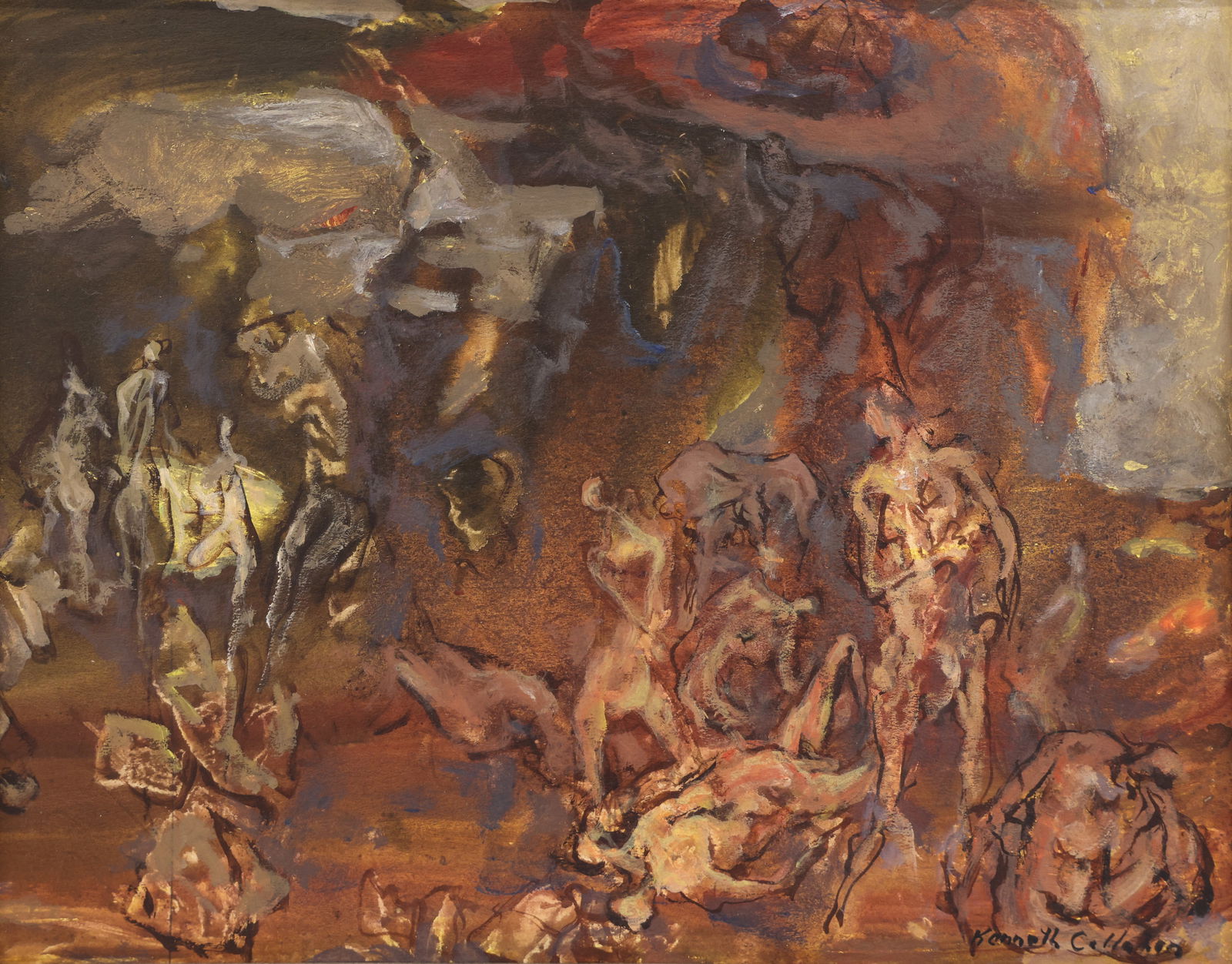 Kenneth Callahan ''Untitled'' (Universal Voyage) Tempera (1 of 2)