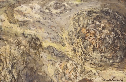 Kenneth Callahan ''Two Worlds'' 1963 Tempera