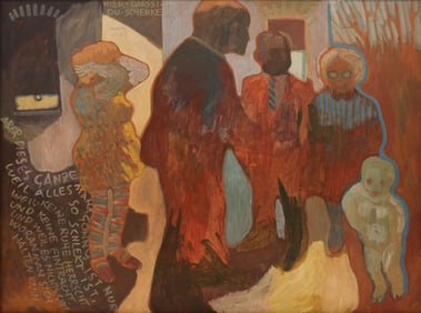 William Cumming ''The Rise and Fall of the City'' 1977 Tempera