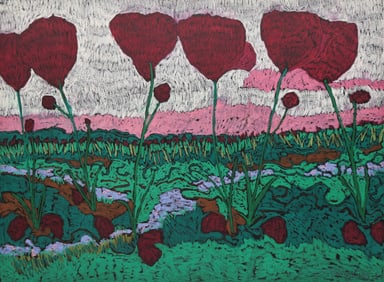 Billy King ''Sunny Skagit Sunday'' 1990 Oil Pastel