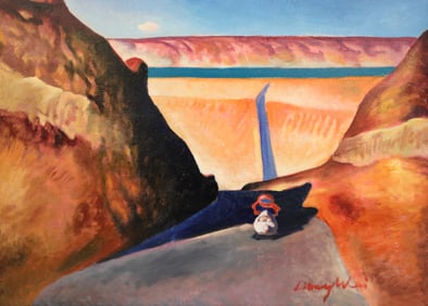 Liang Wei ''Off to the Gorge'' Oil