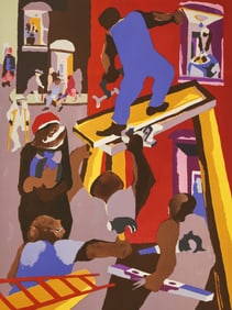 Jacob Lawrence ''Man on Scaffold'' 1985 Lithograph