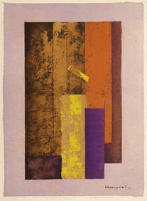 Paul Horiuchi ''Vertical in Yellow'' Lithograph