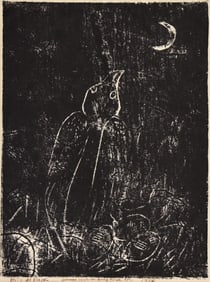 James Washington Jr. ''Hill Myna'' (Bird) 1978 Woodblock