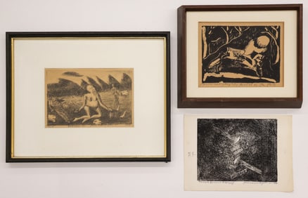 3pc James Washington Jr. Lithograph and Woodblock