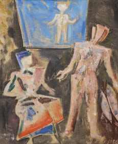 Walter ''Rose-Colored Figures'' 1956 Oil