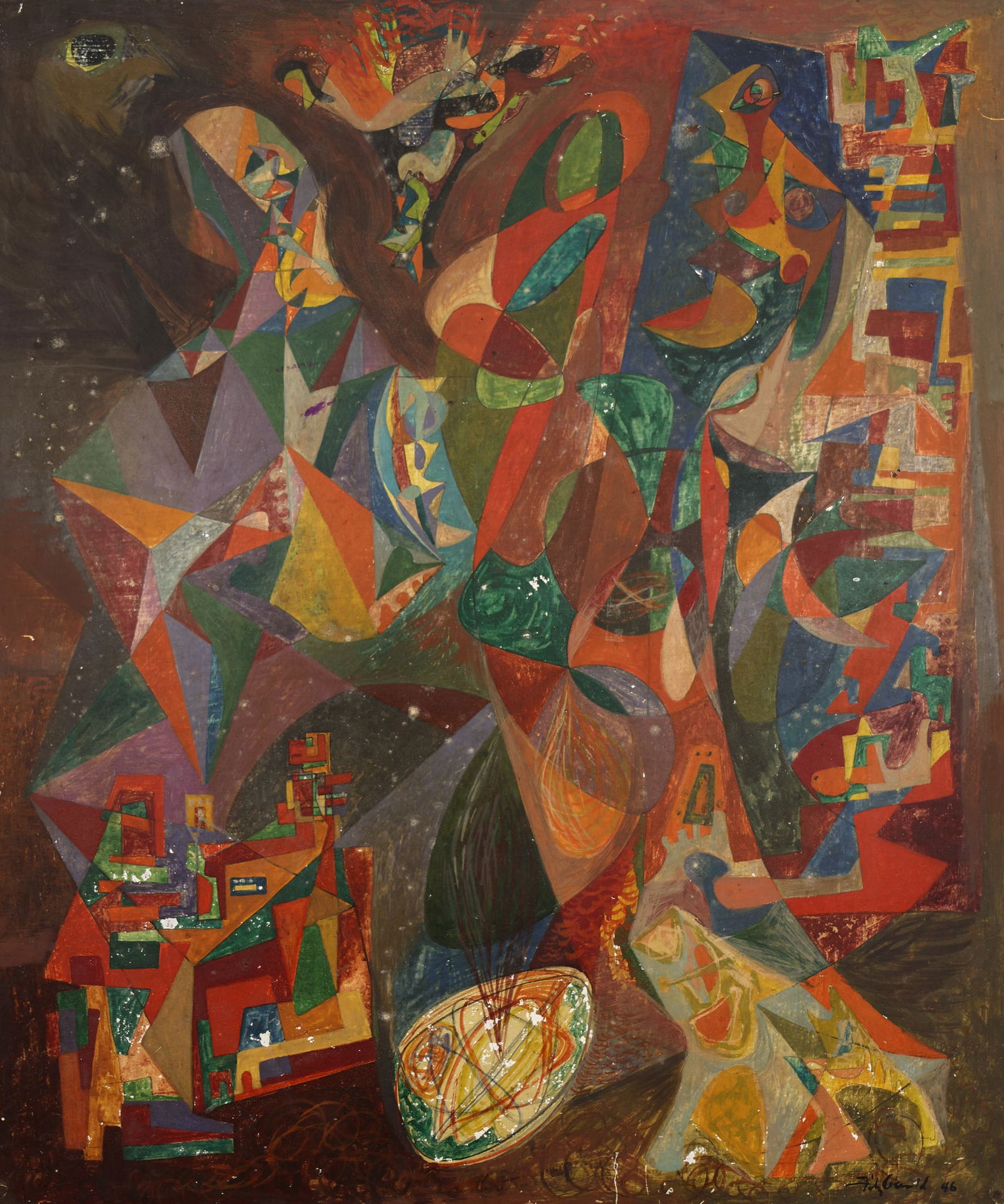 James Fitzgerald ''Visitation'' 1946 Tempera (1 of 3)