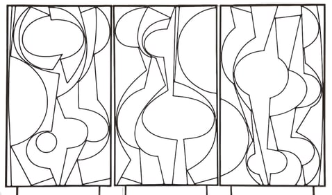 Glen Alps ''Activity in Growth'' (Triptych) 1960 Steel Rebar