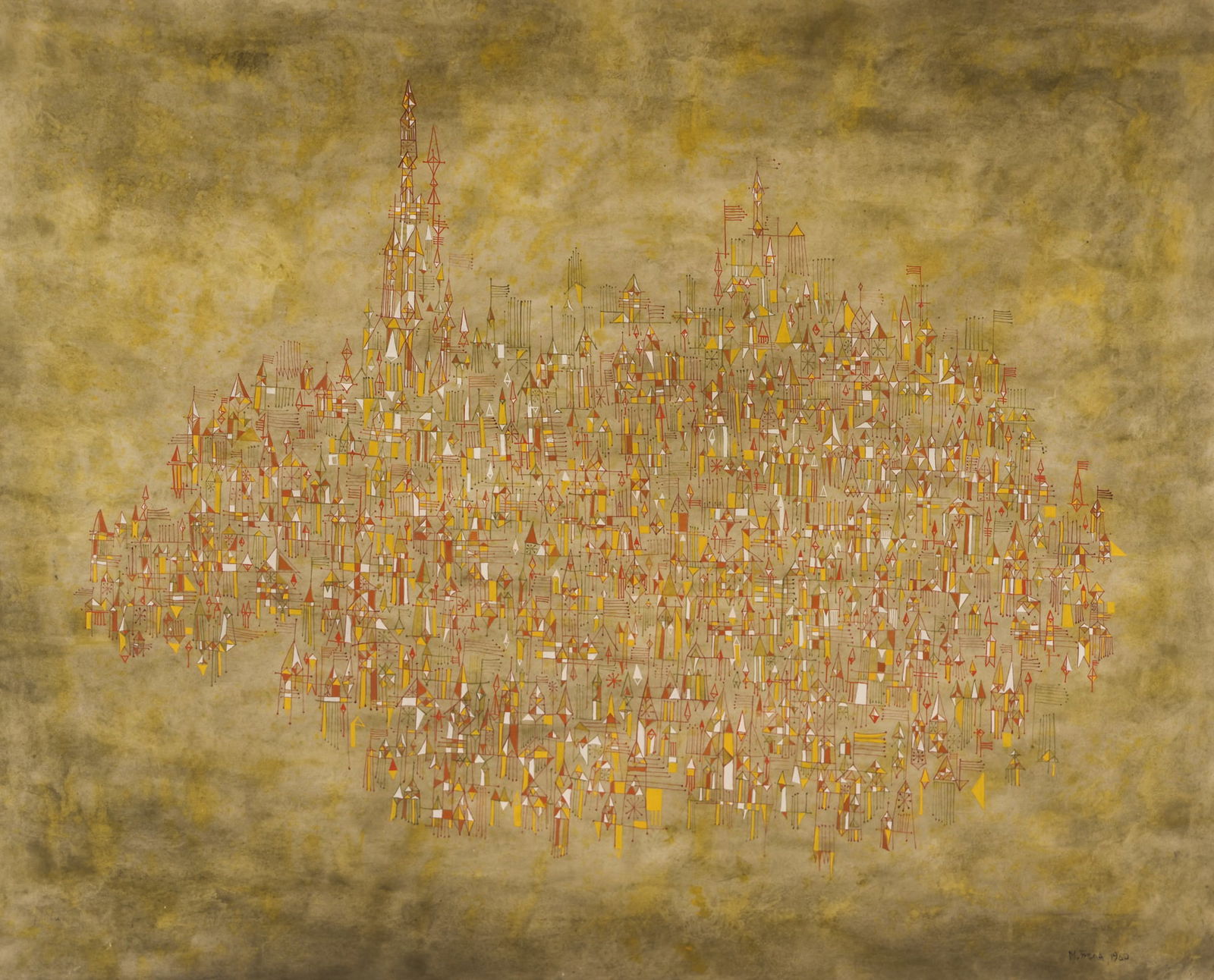 Maria Frank Abrams ''Air Castles'' 1960 Mixed Media (1 of 2)