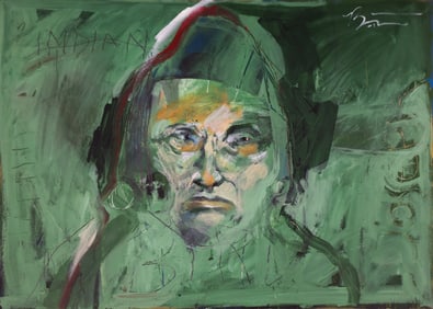Rick Bartow ''Indian Bird Joseph'' Oil