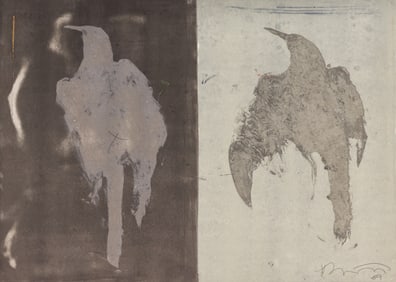 Rick Bartow ''Crow's Flight in Shadows'' Monotype