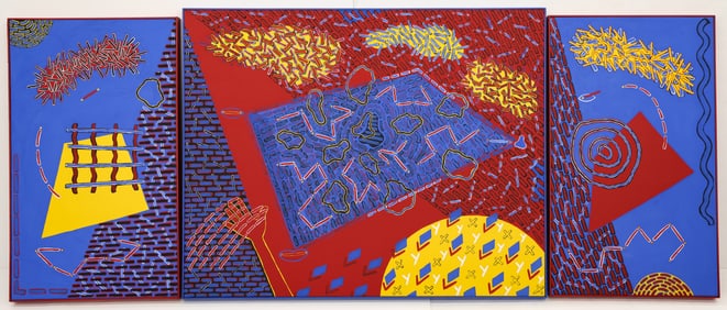 Andrew Keating ''Code'' (Triptych) 1981 Acrylic