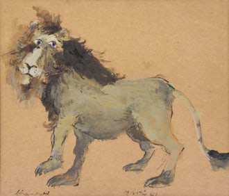 James Martin ''Blue-Eyed Lion'' 1966 Tempera