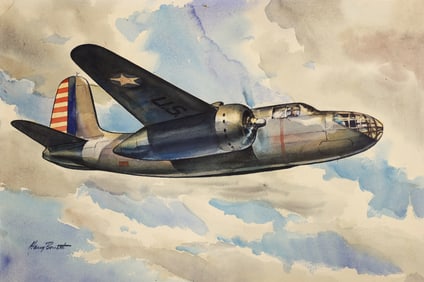 Harry Bonath ''Douglas A-20 Havoc'' (Illustration) Watercolor