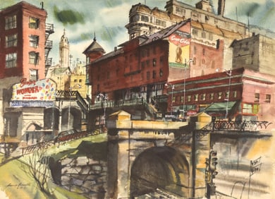 Harry Bonath ''King Street Railroad Tunnel'' Watercolor