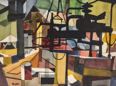 Harry Bonath ''Old Stone Mill'' Watercolor