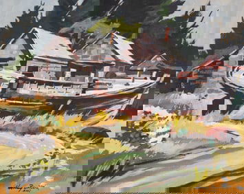 Harry Bonath ''Boat Houses'' Oil