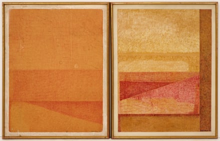 2pc Louise Bunce ''Untitled'' (Abstractions) 1972 Tempera