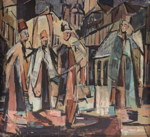 Earl Chalk ''Untitled'' (Figures) 1953 Oil
