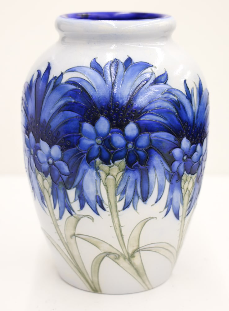 William Moorcroft Cornflower Blue Pottery Vase (1 of 2)
