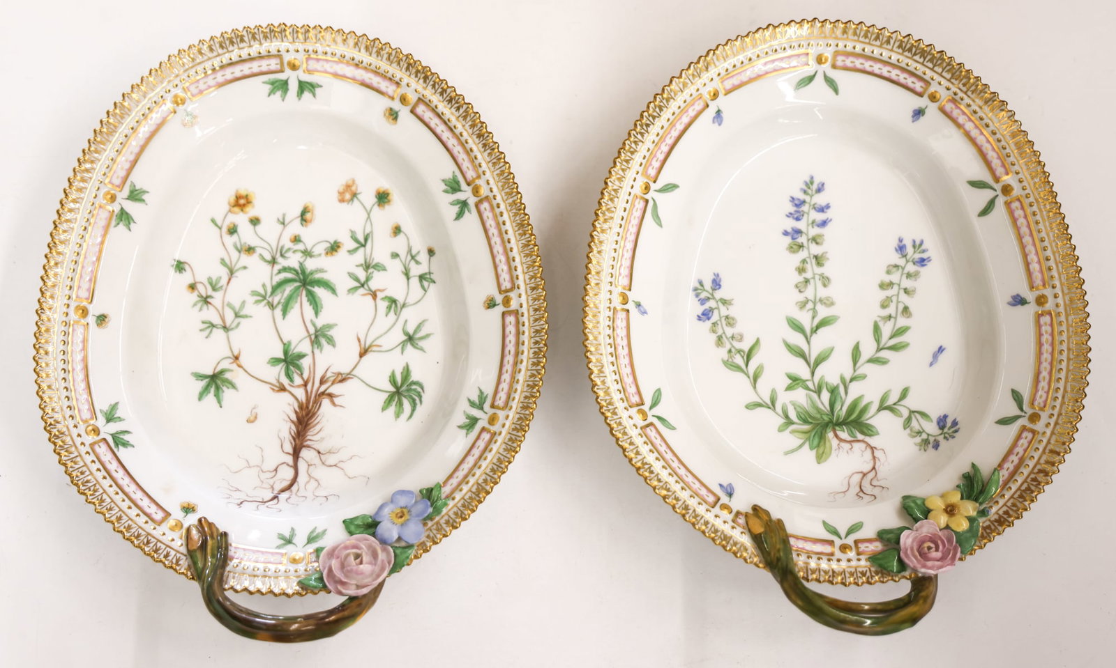 Pair Royal Copenhagen Flora Danica Oval Servers (1 of 4)