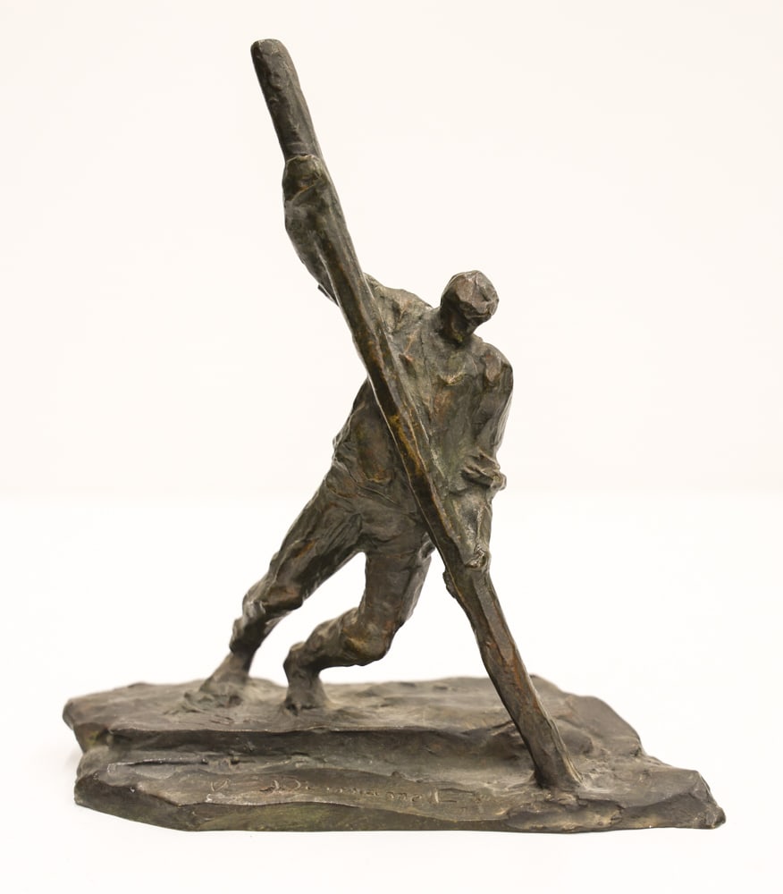 Victor Demanet ''Man at Work'' Bronze Sculpture (1 of 3)