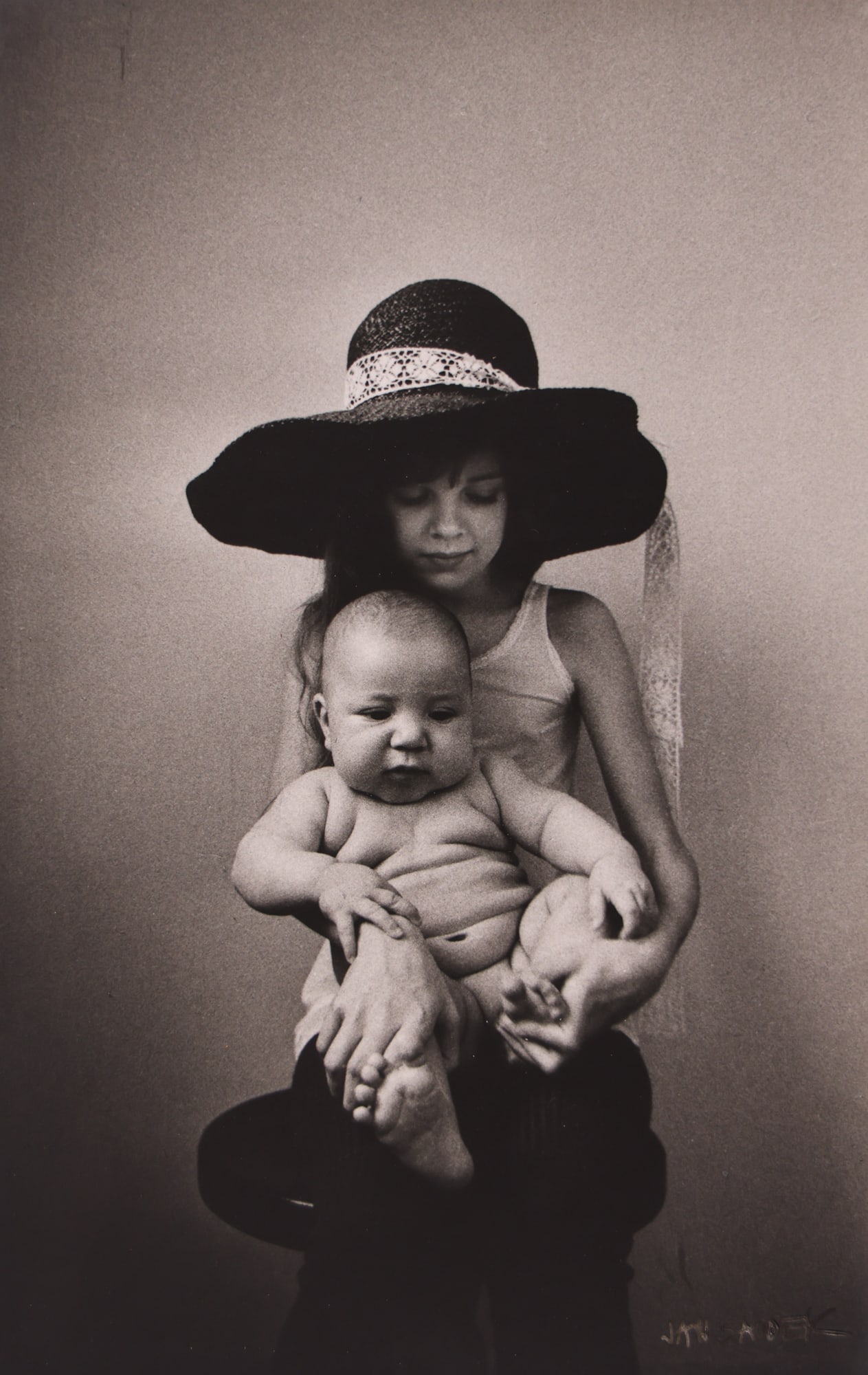 Jan Saudek ''Girl with Baby'' Silver Gelatin Print (1 of 2)