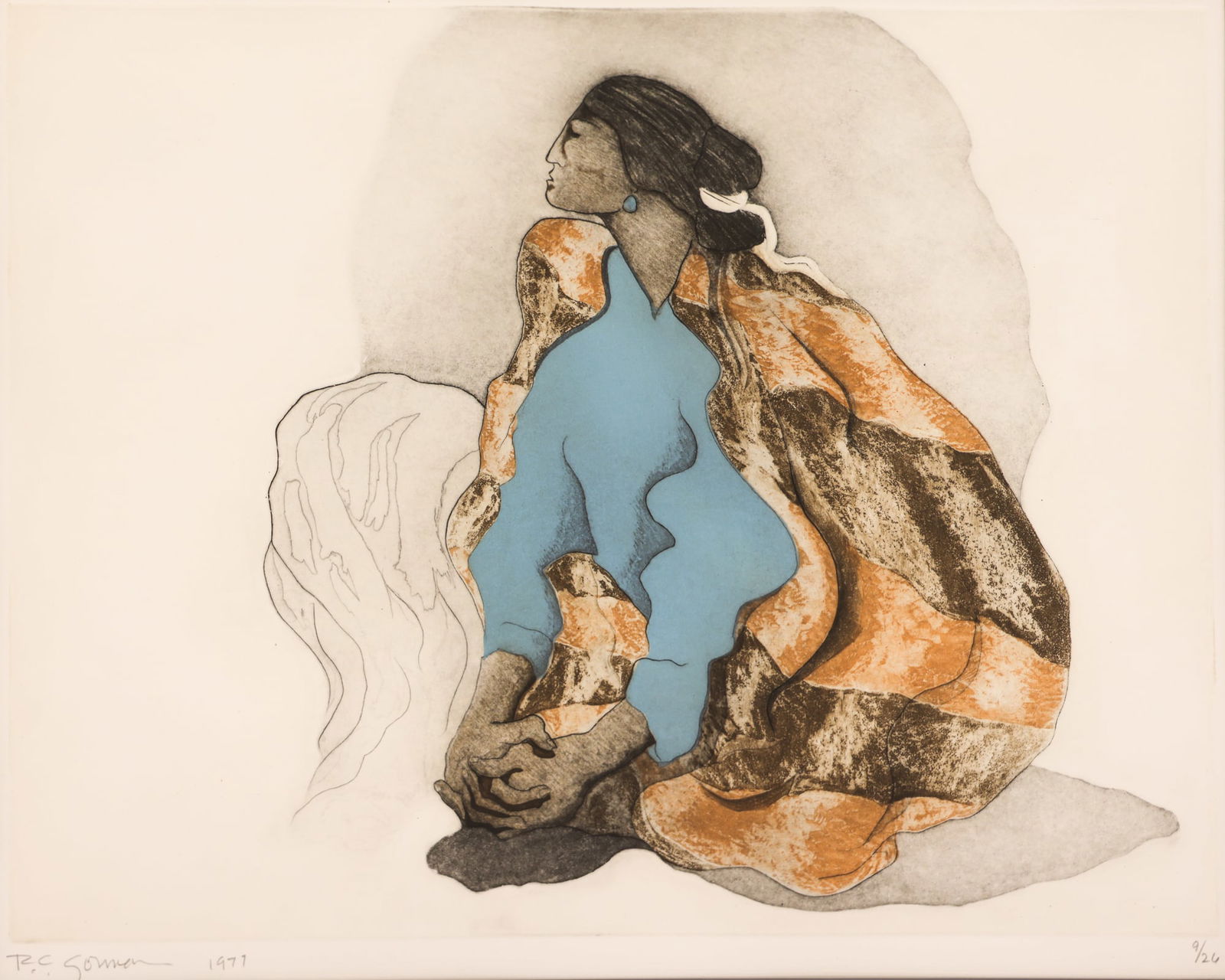 R.C. Gorman ''Navajo Woman'' 1977 Etching (1 of 2)