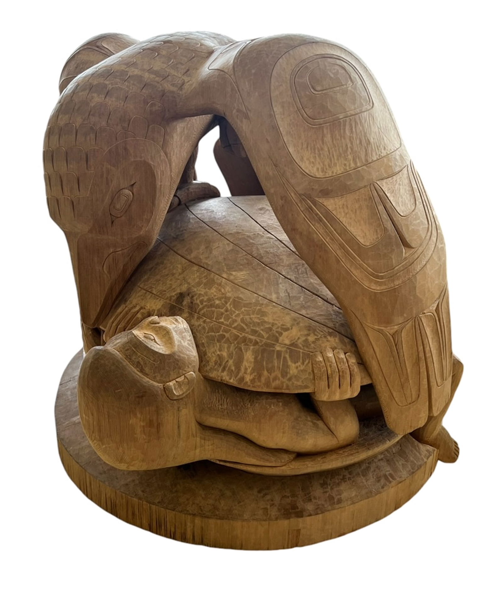 Roger Gray ''Raven and Clam Shell with First Man'' Sculpture (1 of 4)