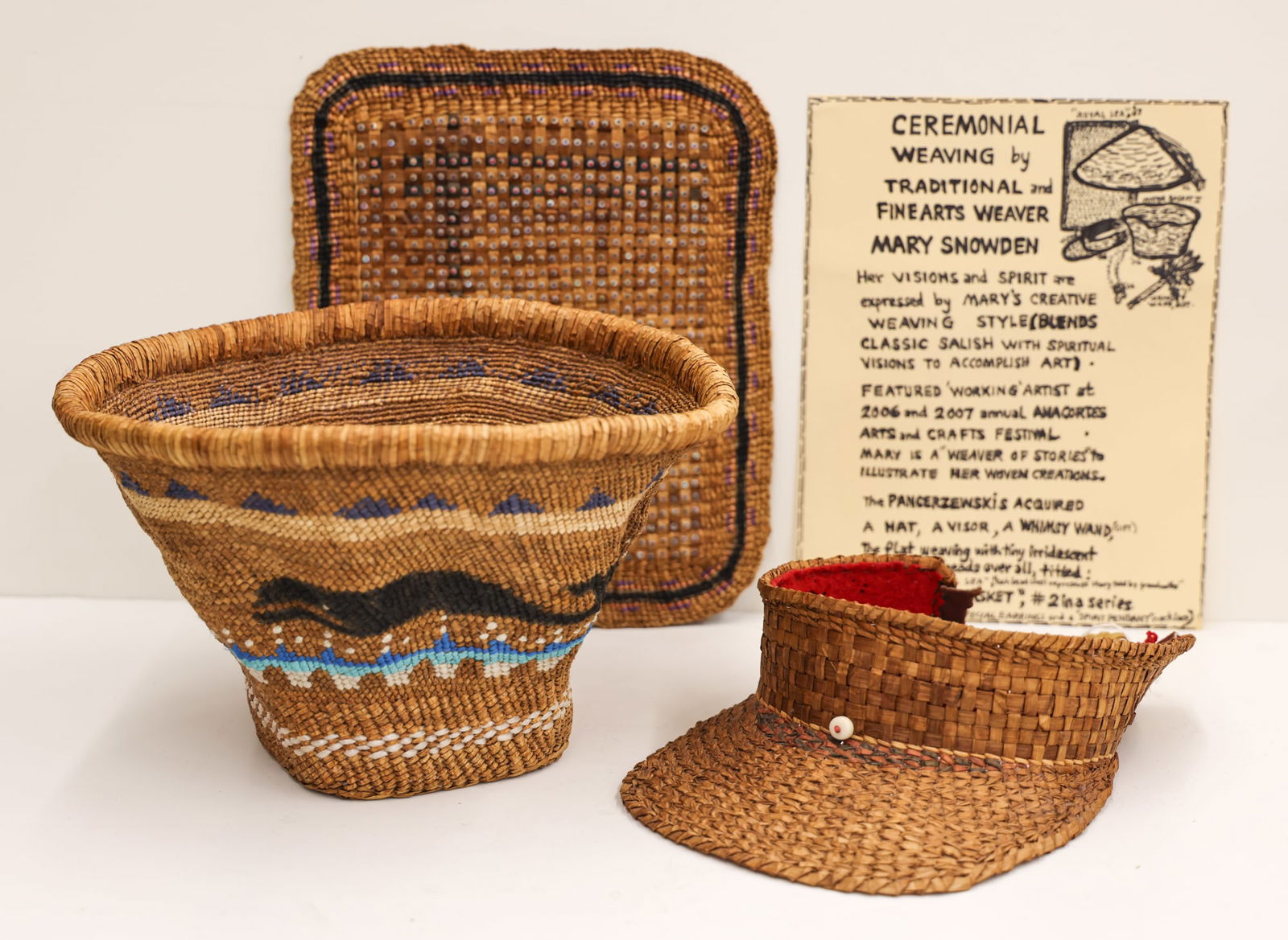 3pc Mary Snowden ''Ceremonial Weaving'' Cedar Bark (1 of 3)