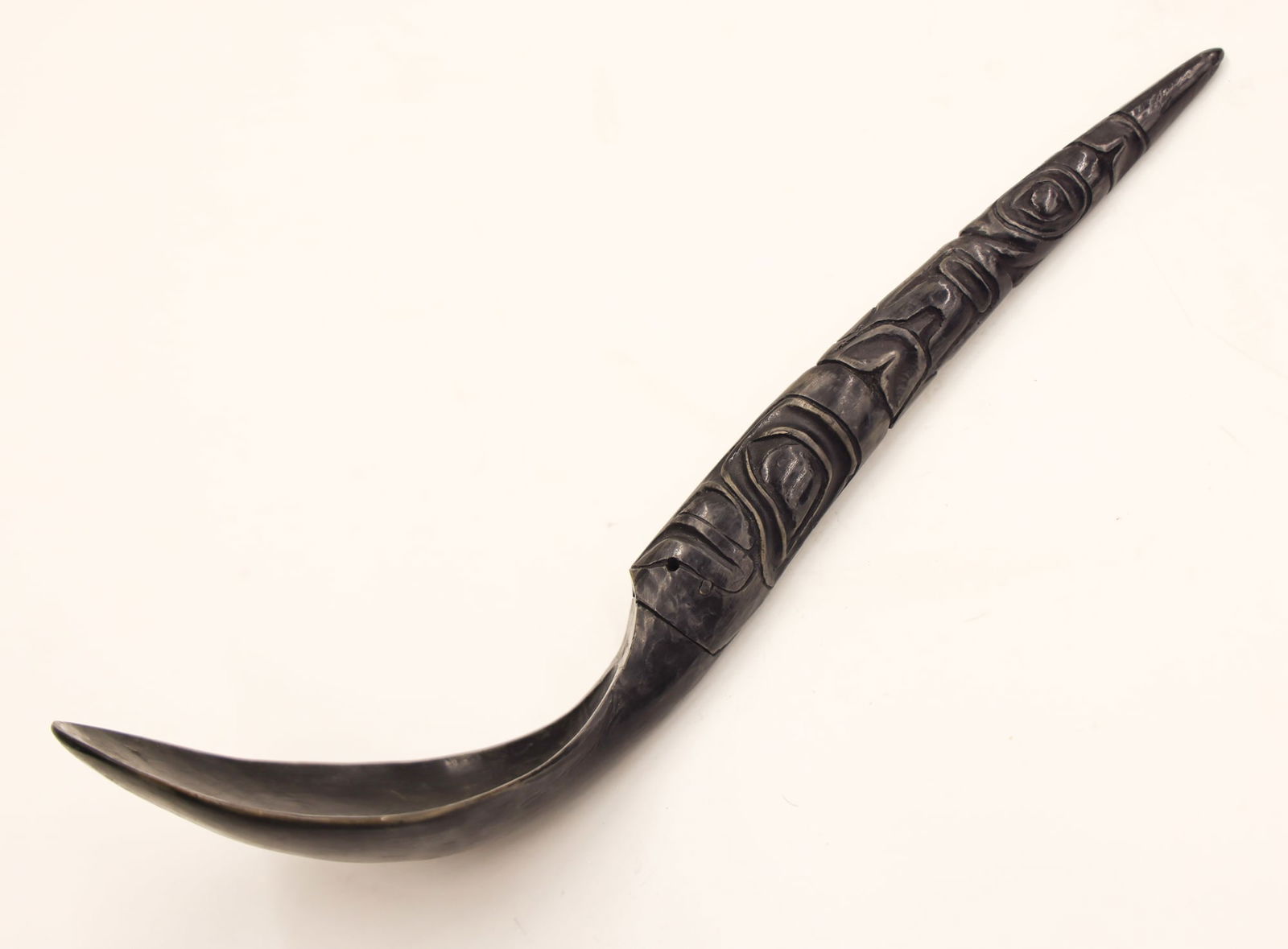 Old Tlingit Totemic Horn Spoon (1 of 5)