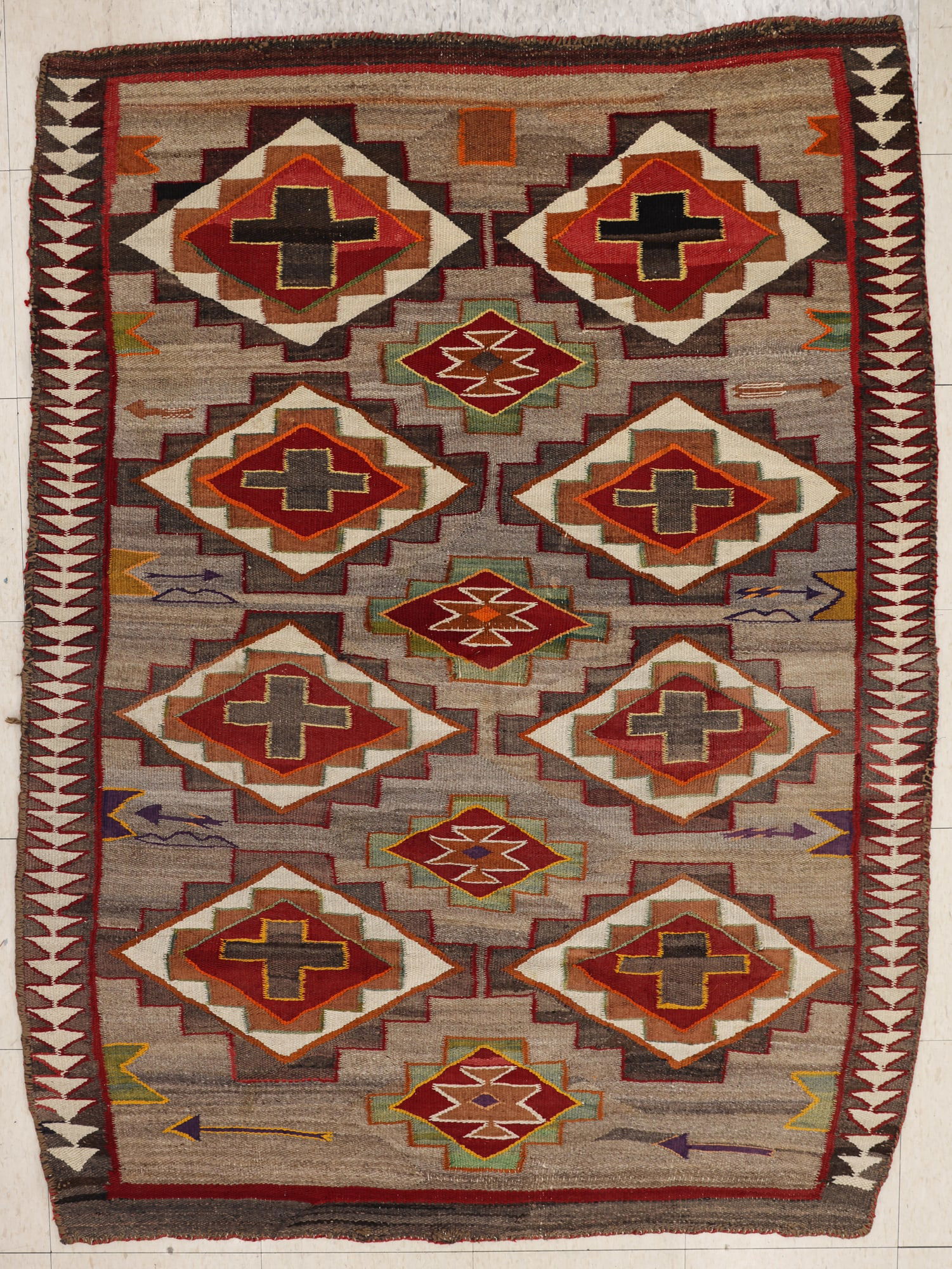 Old Navajo Multi-Colored Wool Rug (1 of 2)