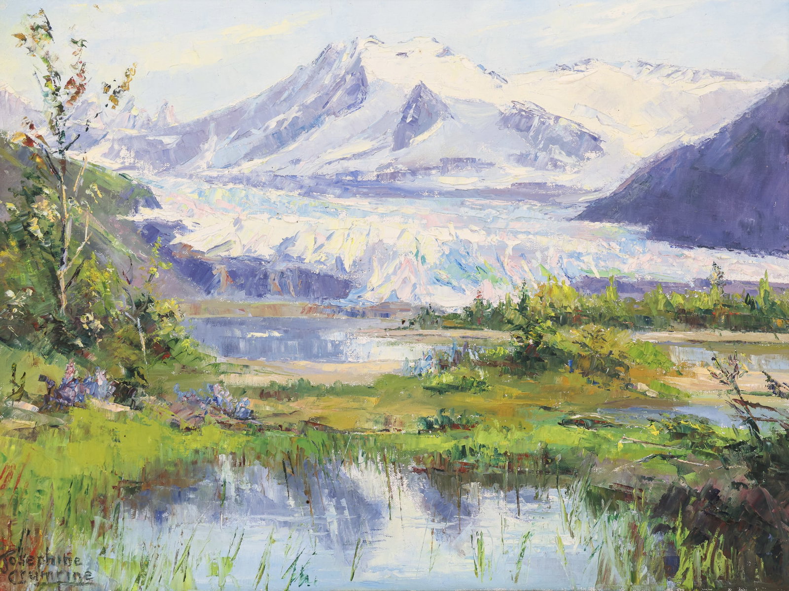 Josephine Crumrine ''Alaskan Landscape'' 1960's Oil (1 of 2)