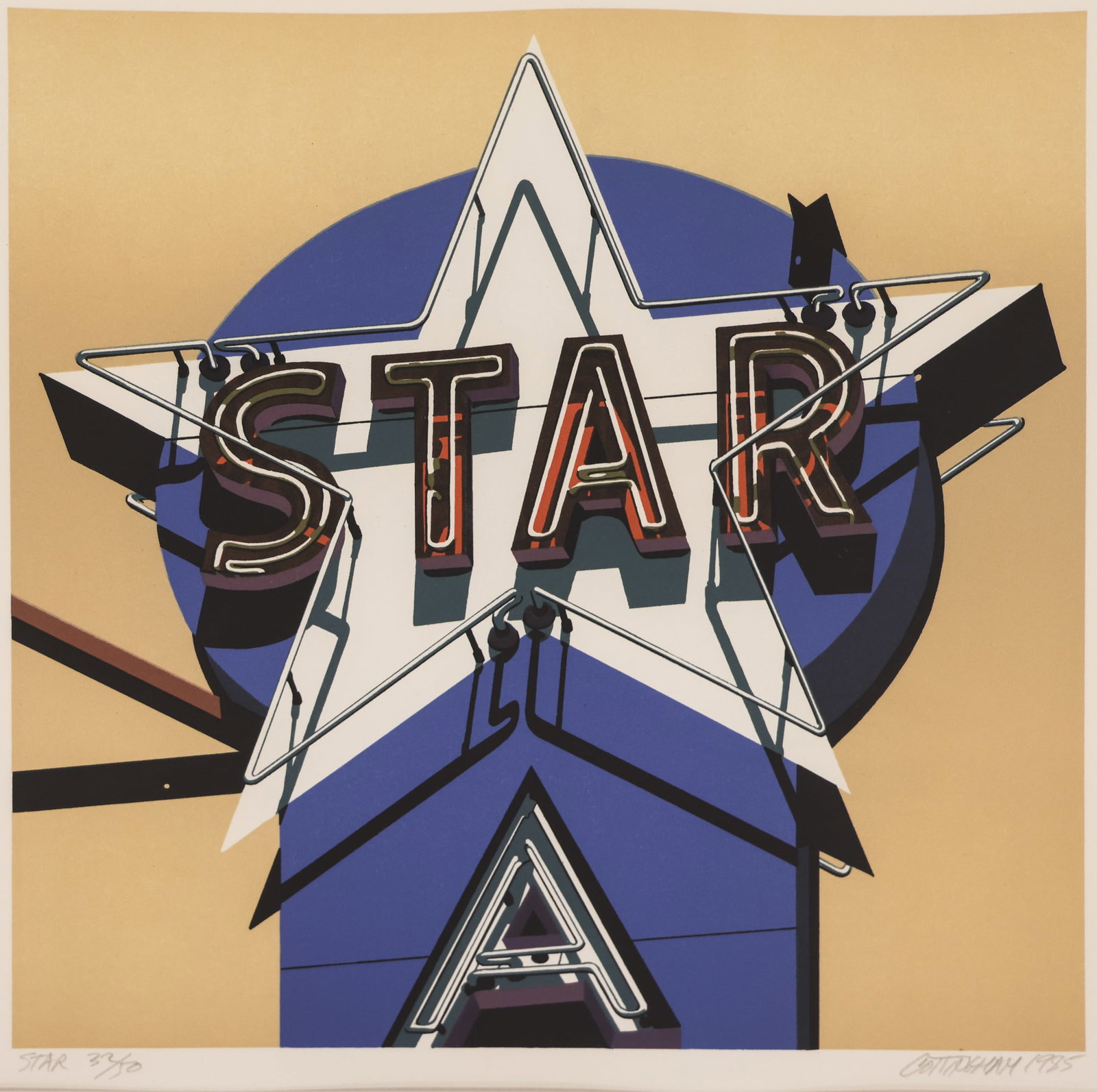 Robert Cottingham ''Star'' 1985 Lithograph (1 of 2)