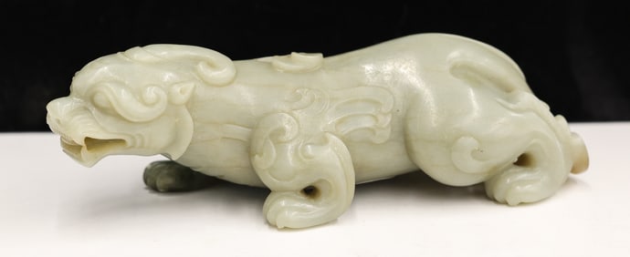 Chinese Jade Winged Mythical Tiger