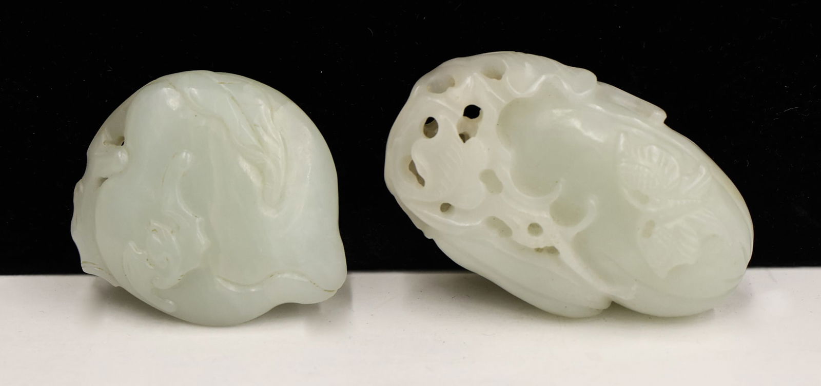 2pc Chinese Jade Melon Pendants (1 of 5)