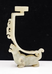 Chinese Jade Figural Candlestick