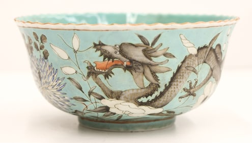 Chinese Dayazhai Porcelain Dragon Bowl